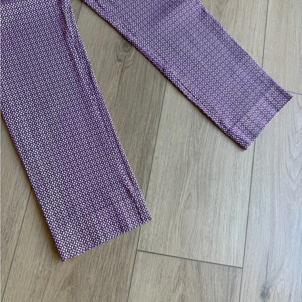 Ladies Purple Patterned Stretch Crop pants - Picture 2 of 8